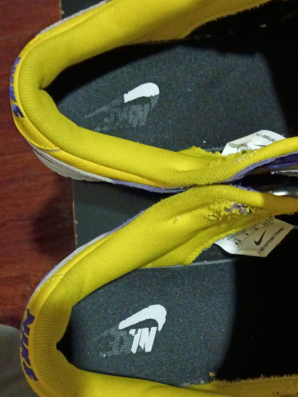 Women's Nike Dunk Low Yellow Purple Lakers Dunk Size 8.5 Los Angeles - Picture 12 of 15